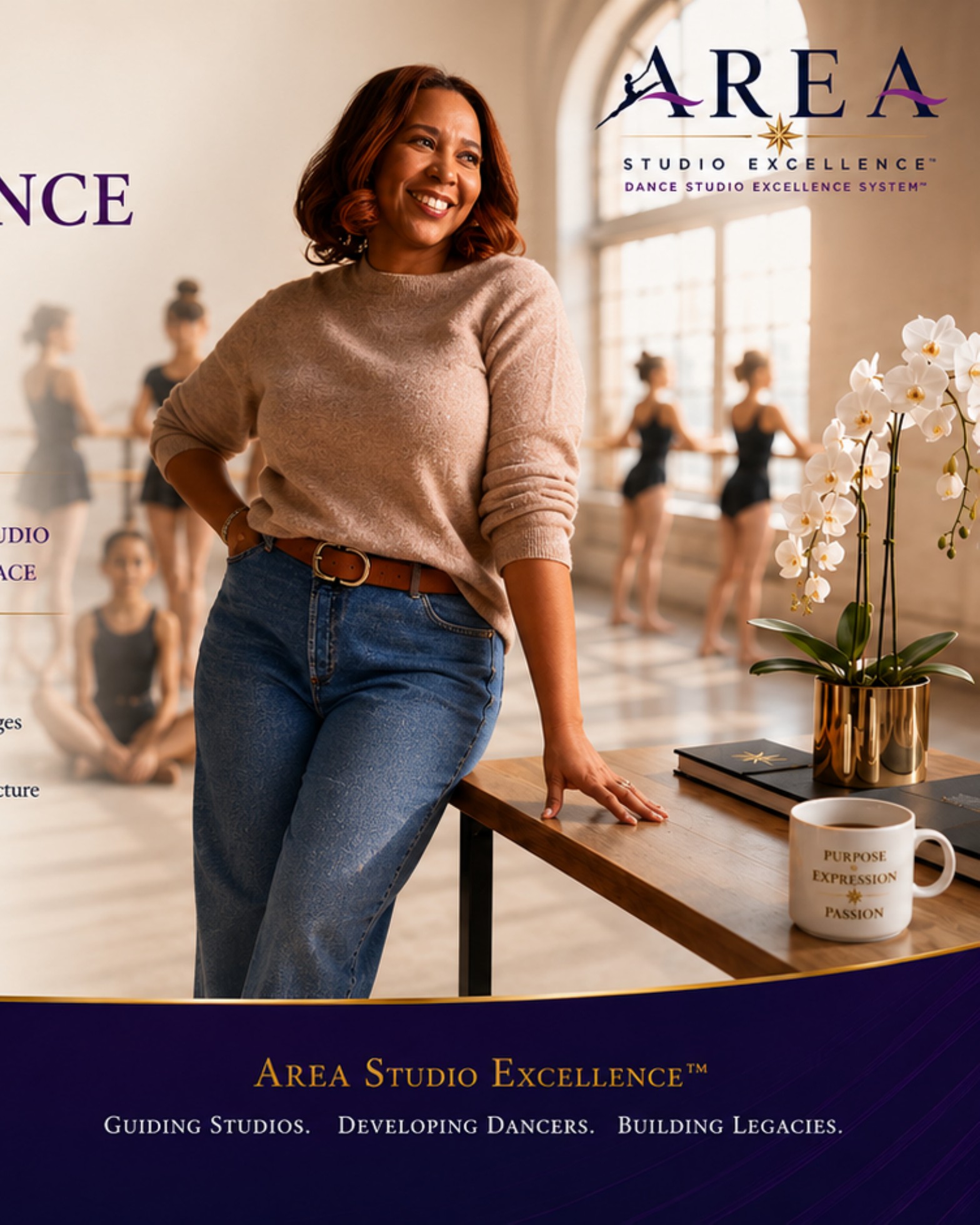 Studio owner in dance studio