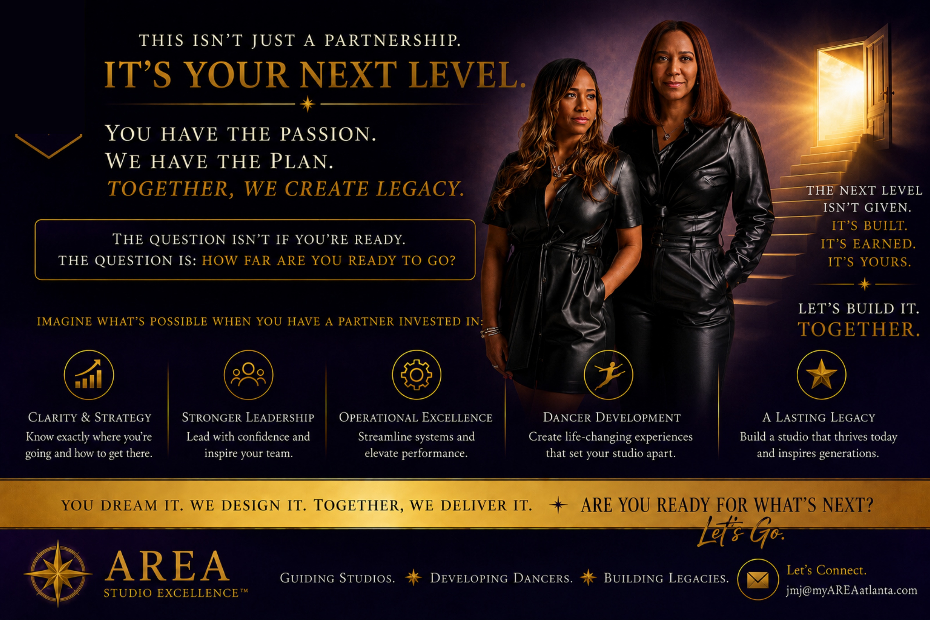 This isn't just a partnership. It's your next level. Brandy Stephens and Jai McClendon Carpenter